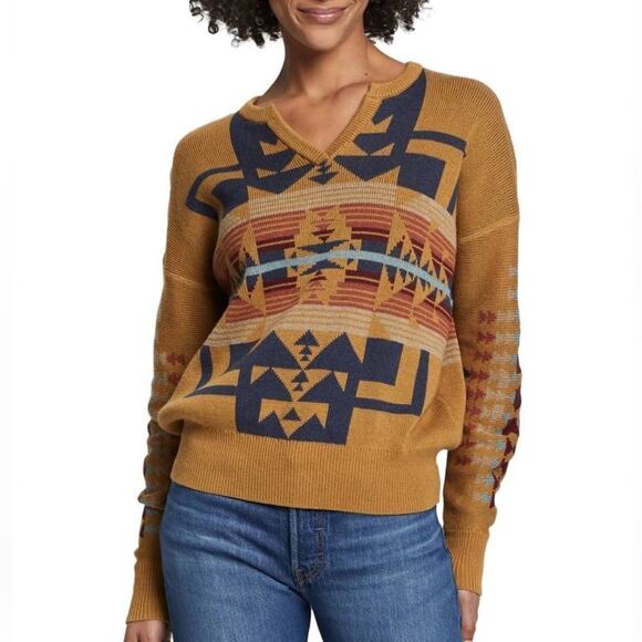 Pendleton Chief Joseph Graphic Cotton Pullover Sweater Size L New w/ Tag $149 - Picture 1 of 10